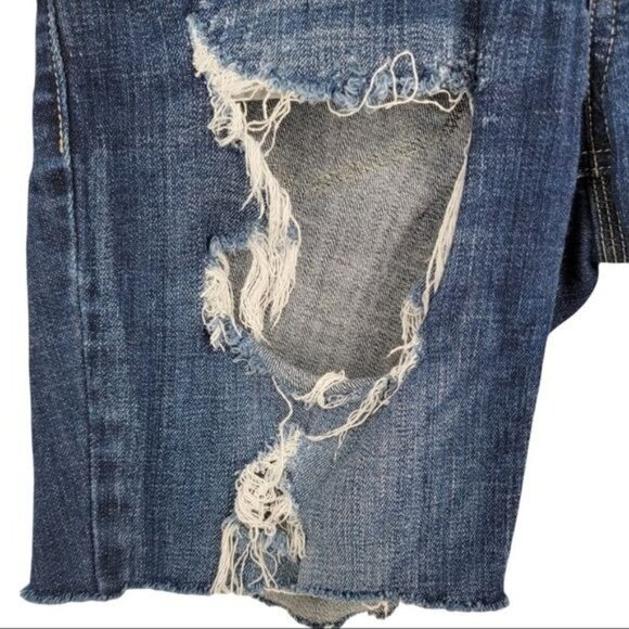 Kancan Womens 26 Distressed Skinny Jeans Cut Off Shorts High Rise - Picture 3 of 7